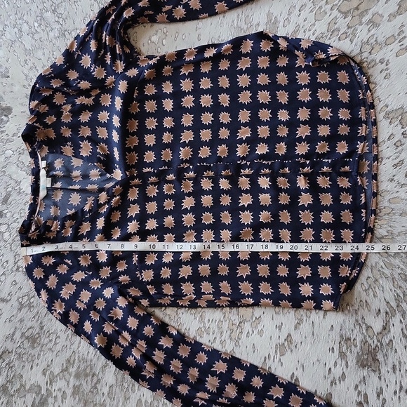 Boden Harriet Printed Bishop Sleeve Matte Satin Blouse Sz2 - Picture 9 of 9